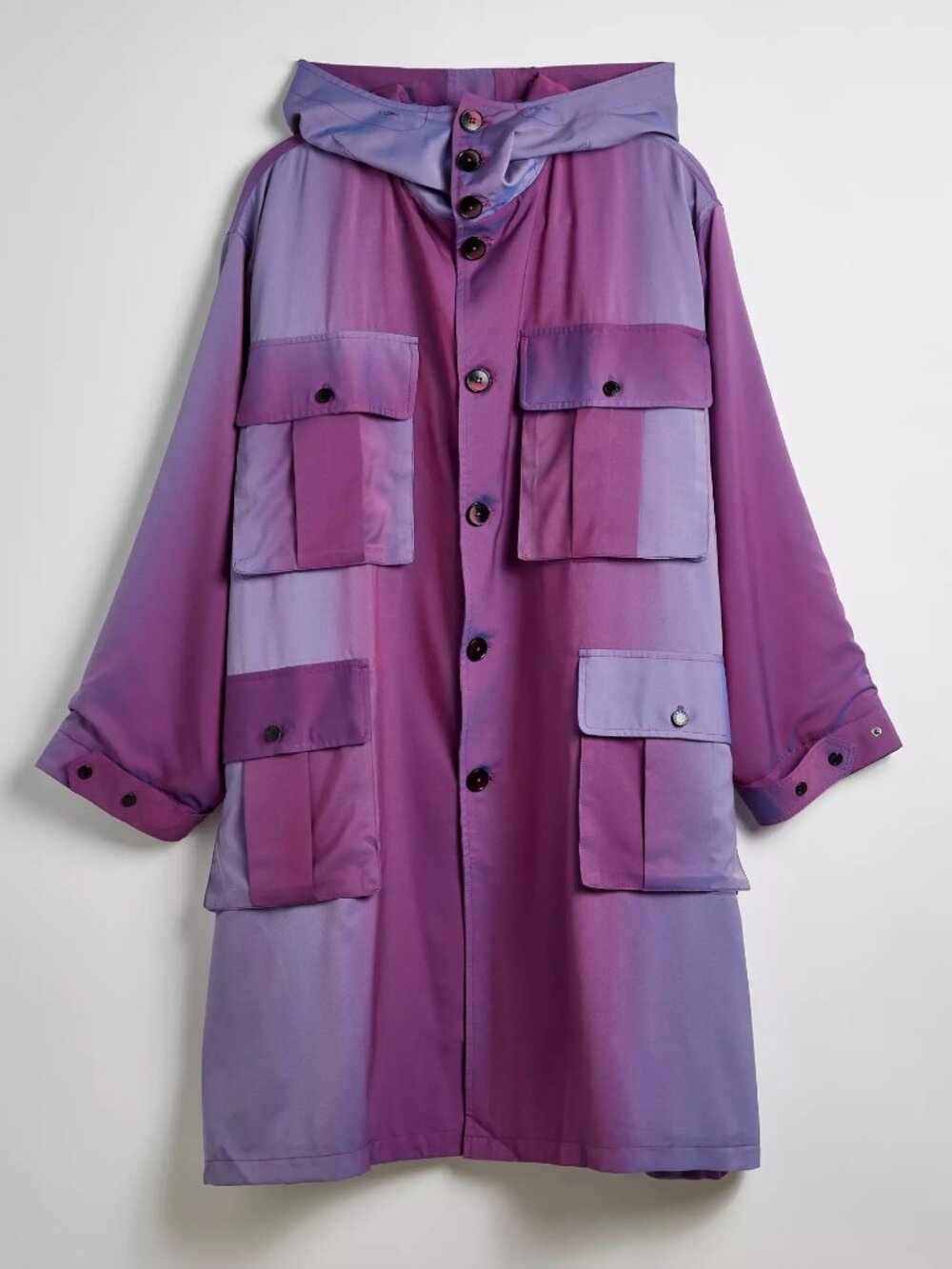 Fried Rice Purple Gradient Cargo Hooded Trench Jacket Long Coat Urban Outfitters